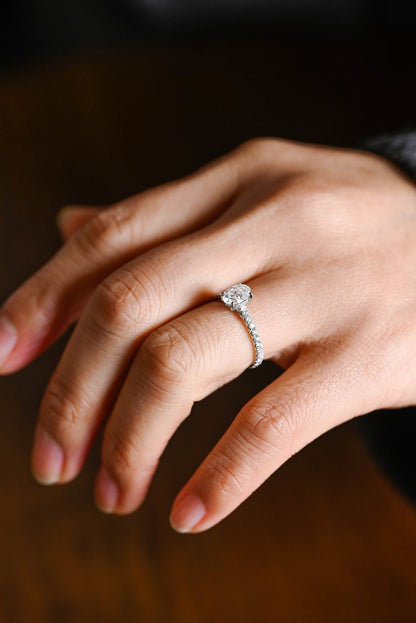 Stunning 1.0 - 2.0 CT Oval Moissanite Engagement Ring with Cathedral Design 6
