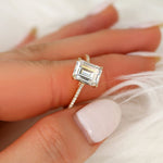 Stunning 2.6 CT Emerald Moissanite Engagement Ring with Pave Design 6