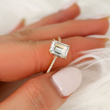 Stunning 2.6 CT Emerald Moissanite Engagement Ring with Pave Design 6