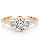 Stunning 0.50-1.50 CT Round Moissanite Engagement Ring with Three Stone Design 4