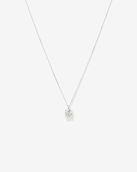 Round Cut Cubic Zirconia in 925 Sterling Silver Necklace 1