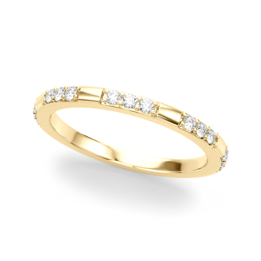 Stunning 0.20 CT Round Moissanite Stones Bar Wedding Bands 1