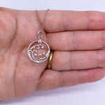 Round Cut Cubic Zirconia in 925 Sterling Silver Necklace 3