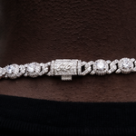 30 CT Round Moissanite Diamond Iced Cuban Silver Necklace For Him 4
