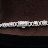 30 CT Round Moissanite Diamond Iced Cuban Silver Necklace For Him 4