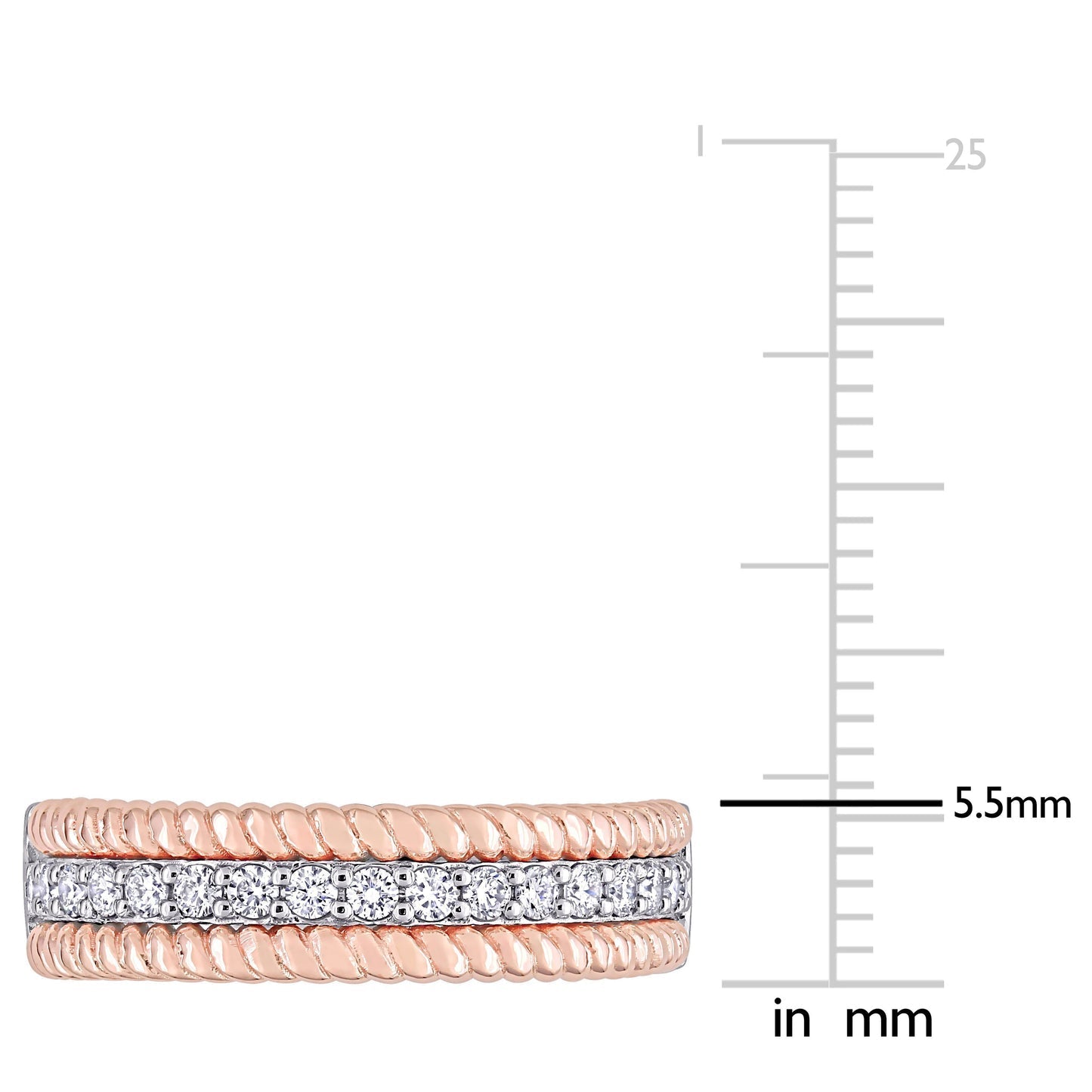 Round Cut Cubic Zirconia in 925 Sterling Silver Wedding Bands 6