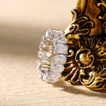 0.4 TCW Oval Pear & Emerald Cut Moissanite Bridal Wedding Band With Pave Style 6