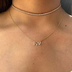 0.50 TCW Round Moissanite Diamond letters Pendant Necklace in Solid Gold 3