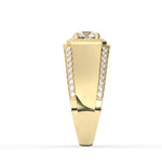 Delicate 0.50 CT Moissanite Men's Wedding Band with Round Cut Stones in Solid Gold 3