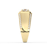 Delicate 0.50 CT Moissanite Men's Wedding Band with Round Cut Stones in Solid Gold 3