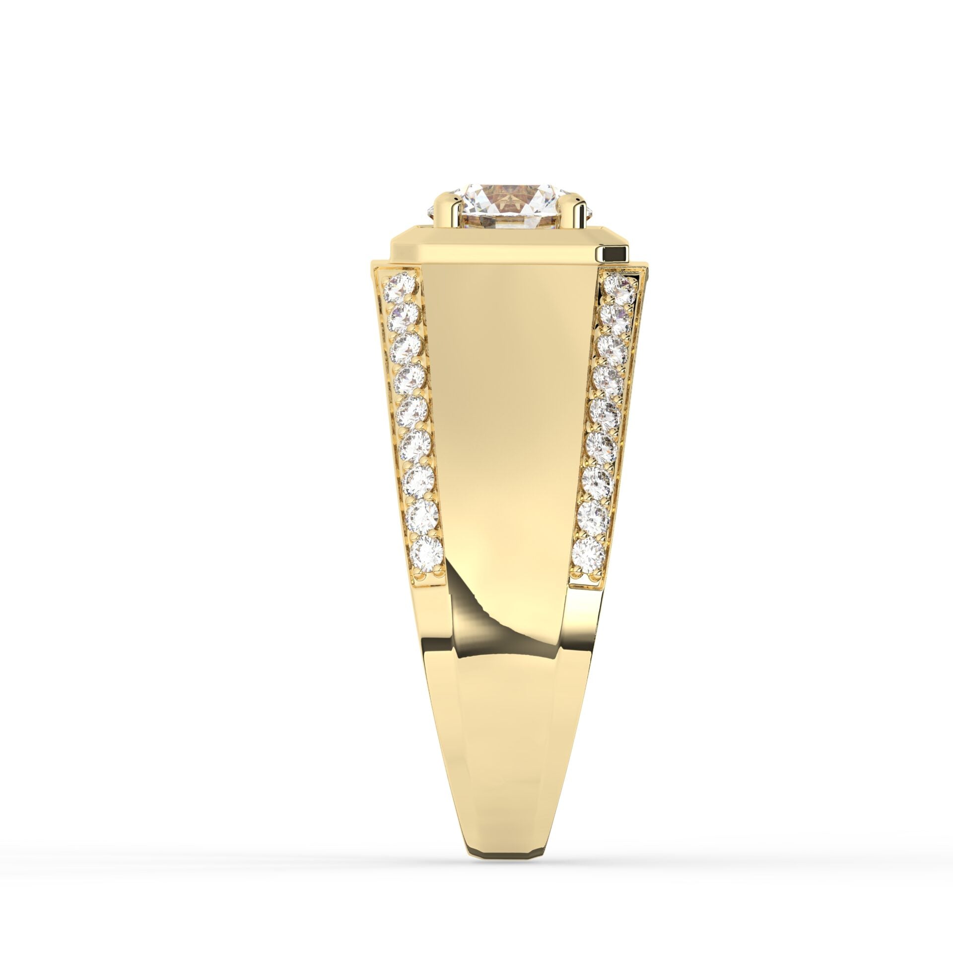 Delicate 0.50 CT Moissanite Men's Wedding Band with Round Cut Stones in Solid Gold 3