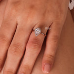 Stunning 1.0 CT Pear Moissanite Engagement Ring with Halo Design 8