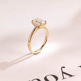 Stunning 1.0 - 2.0 CT Emerald Moissanite Engagement Ring with Solitaire Design 9
