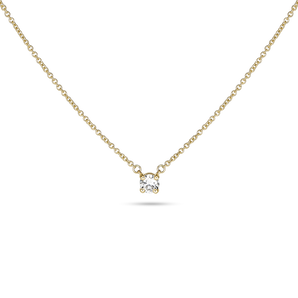 0.20 CT Round Shape Moissanite Diamond Solitaire Necklace in Solid Gold