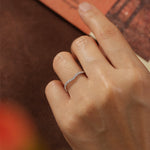 Stunning 0.2 CT Round Moissanite Stones v Shaped Wedding Bands 4