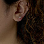 0.30 TCW Round & Marquise Cut Moissanite Two Stone Stud Earrings in Gold 3
