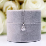 1.0 CT Round Cut Moissanite Bezel Pendant Necklace in Solid Gold 2