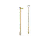 3.0 TCW Round Cut Moissanite Drop Dangler Earrings in Gold 5