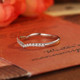 Stunning 0.2 CT Round Moissanite Stones v Shaped Wedding Bands 8