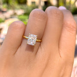 Stunning 3.0 CT Radiant Moissanite Engagement Ring in Hidden Halo Design 6