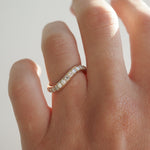 Stunning 0.4 TCW Round Moissanite Stones Curved Wedding Band 4