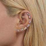 3.0 TCW Heart & Emerald Cut Moissanite Two Stone Stud Earrings in Gold 6