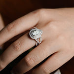 Stunning 2.0 CT Pear Moissanite Engagement Ring with Double Halo & Pave Design 11
