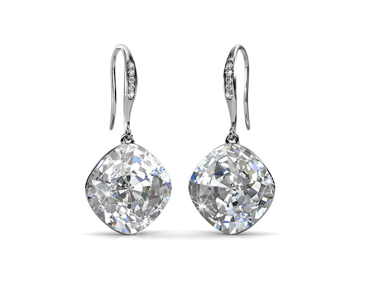 Round Cut Cubic Zirconia in 925 Sterling Silver Earrings 3