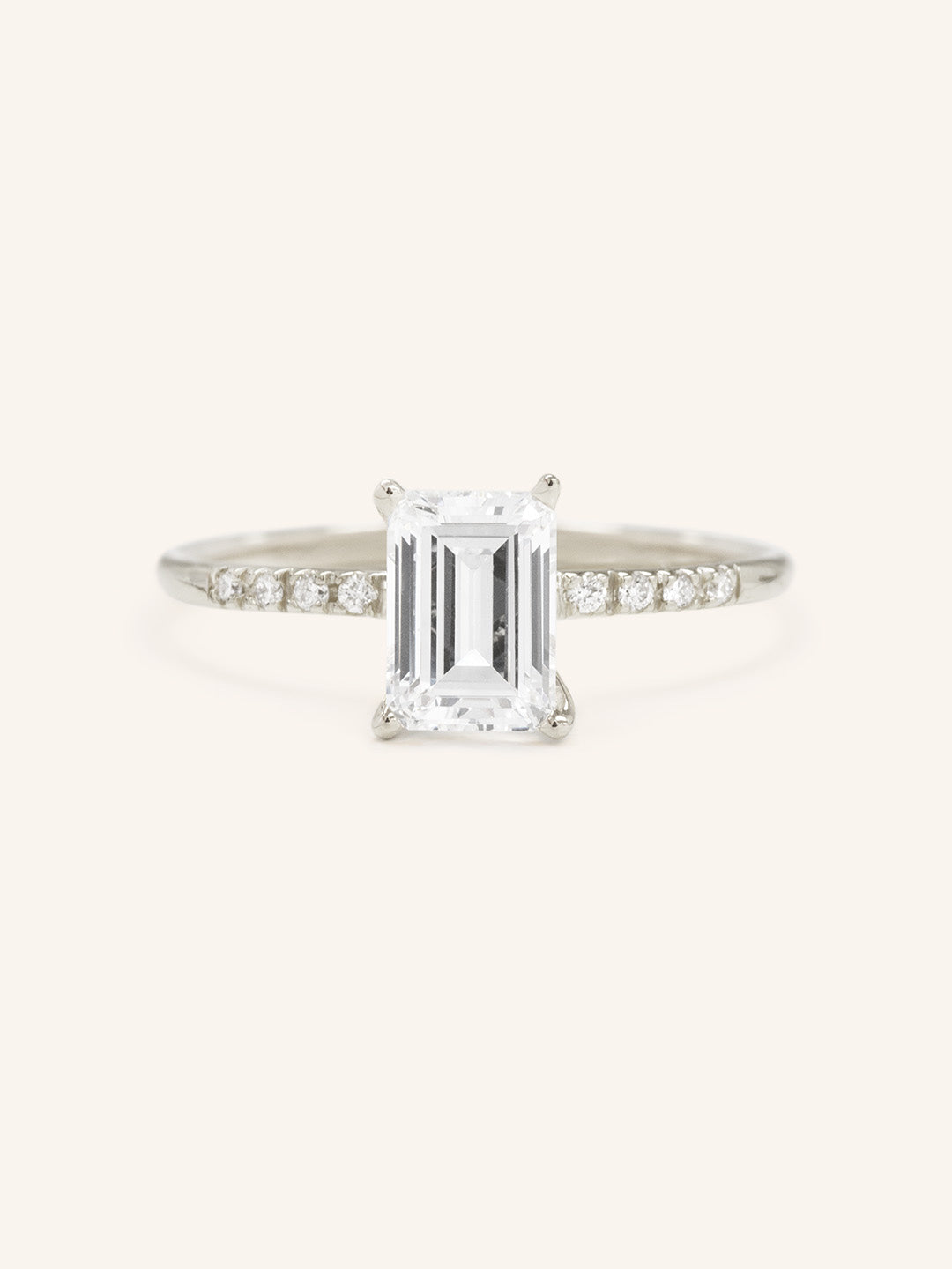 Stunning 1 CT Emerald Moissanite Engagement Ring with Pave Design 3
