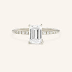 Stunning 1 CT Emerald Moissanite Engagement Ring with Pave Design 3