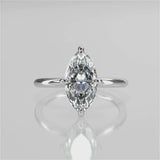 Stunning 1.05 CT Marquise Moissanite Engagement Ring with Hidden Halo Design 4