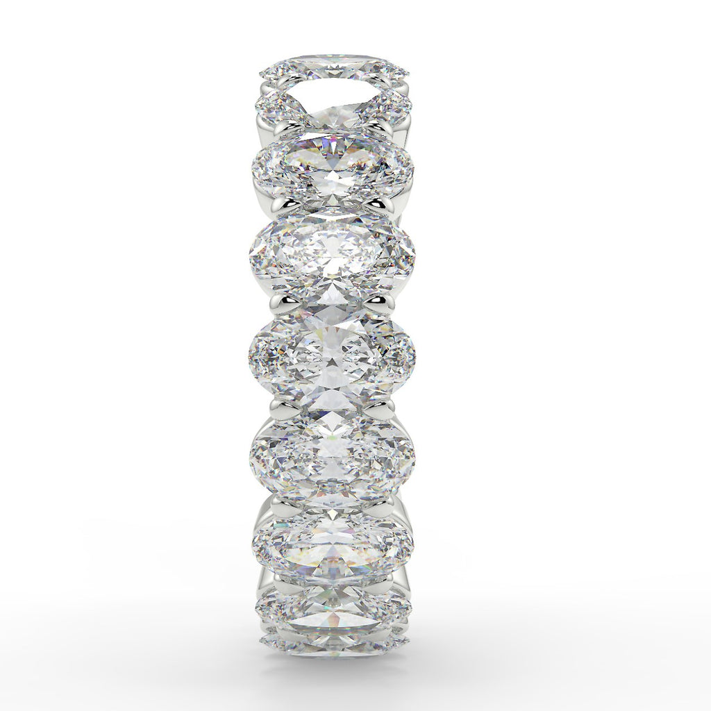 Stunning 2.50 TCW Oval Moissanite Stones Full Eternity Wedding Bands 8