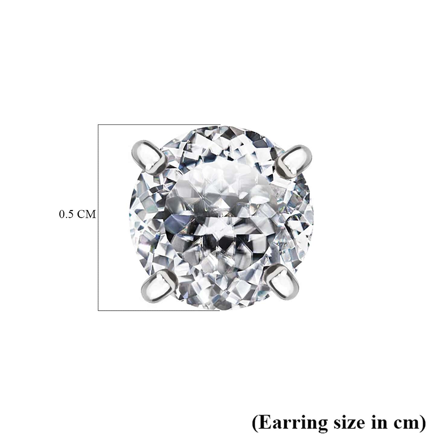 Round Cut Cubic Zirconia in 925 Sterling Silver Earrings 6