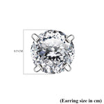 Round Cut Cubic Zirconia in 925 Sterling Silver Earrings 6