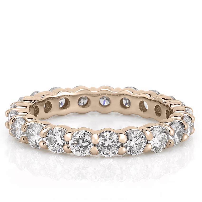 Stunning 2.33 CT Round Moissanite Stones Full Eternity Wedding Bands 5