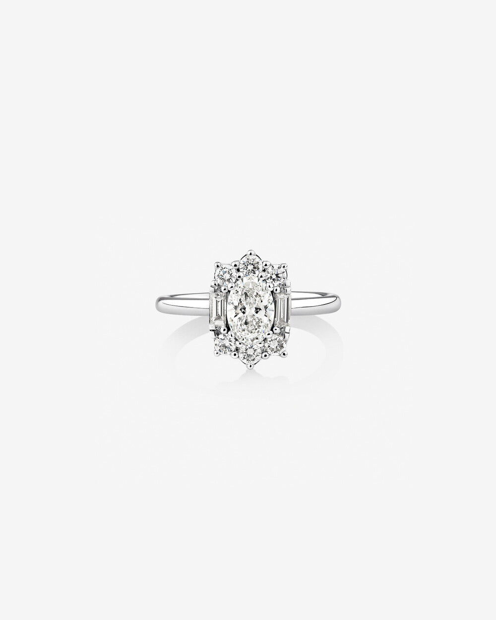 Stunning 0.96 CT Oval Moissanite Engagement Ring In Halo Design 1