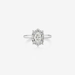 Stunning 0.96 CT Oval Moissanite Engagement Ring In Halo Design 1