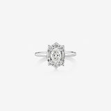 Stunning 0.96 CT Oval Moissanite Engagement Ring In Halo Design 1
