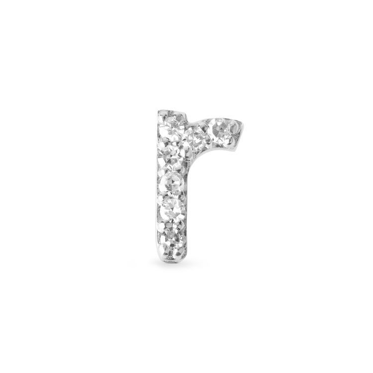 0.20 CT Round Moissanite Diamond Initial Asymmetric Necklace in Solid Gold 19