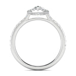 Stunning 0.4 CT Pear Moissanite Stones Pave & Halo Wedding Bands 3