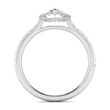 Stunning 0.4 CT Pear Moissanite Stones Pave & Halo Wedding Bands 3