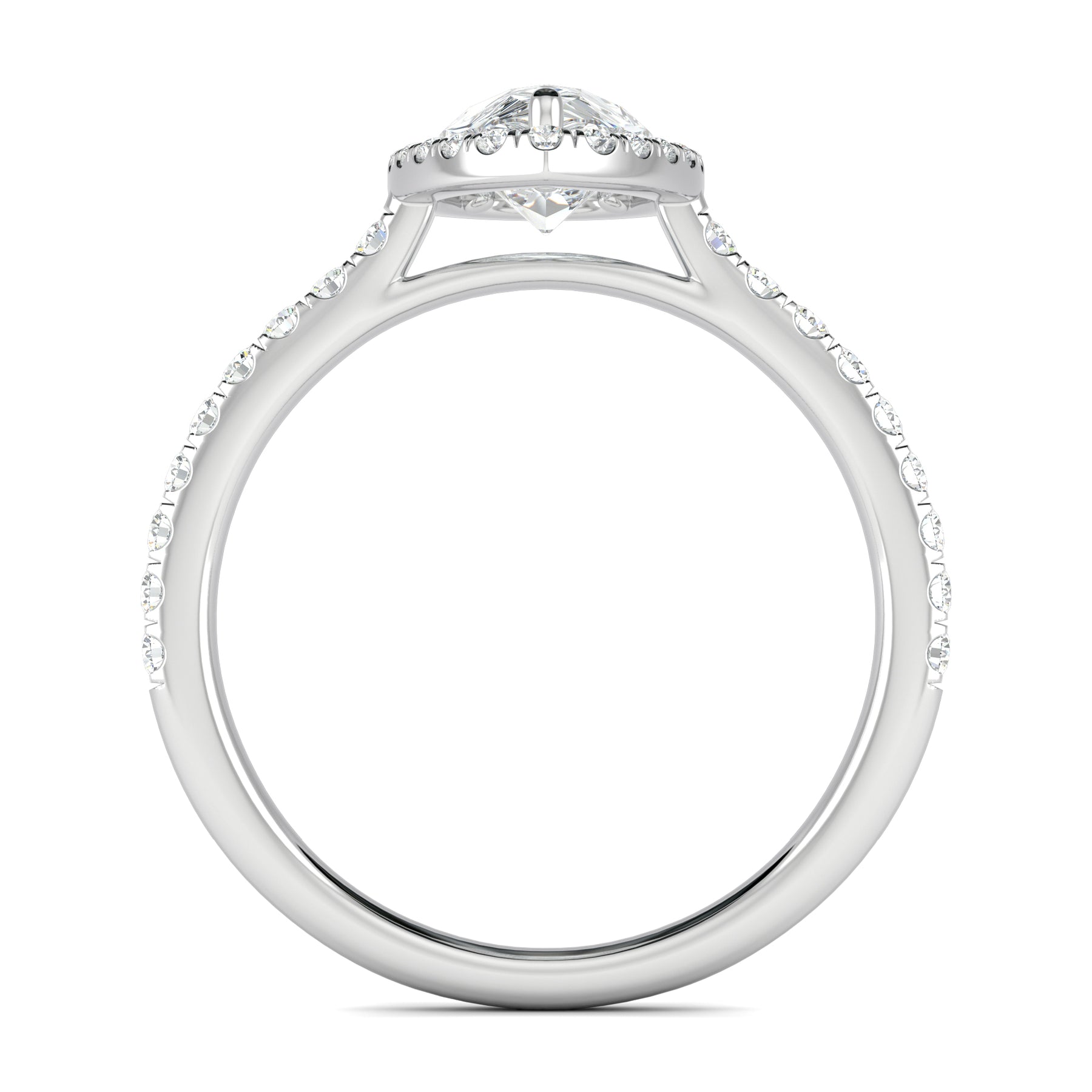 Stunning 0.4 CT Pear Moissanite Stones Pave & Halo Wedding Bands 3