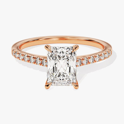 Stunning 1.0-2.0 CT Radiant Moissanite Engagement Ring with Pave Design 5