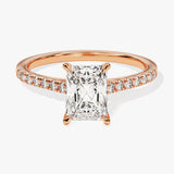 Stunning 1.0-2.0 CT Radiant Moissanite Engagement Ring with Dainty Pave Design 5