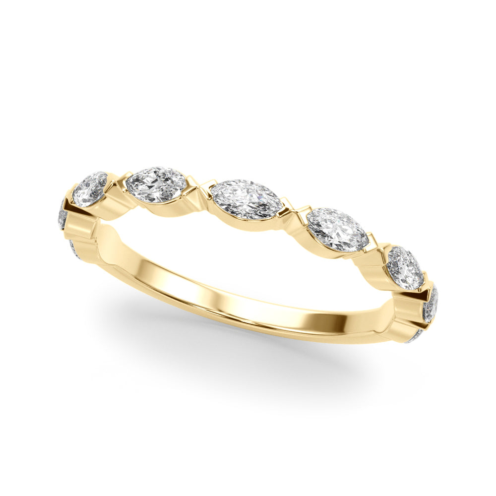 Stunning 0.20 CT Marquise Moissanite Stones Half Eternity Wedding Bands 1