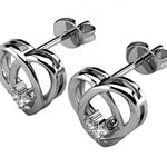 Round Cut Cubic Zirconia in 925 Sterling Silver Earrings 3