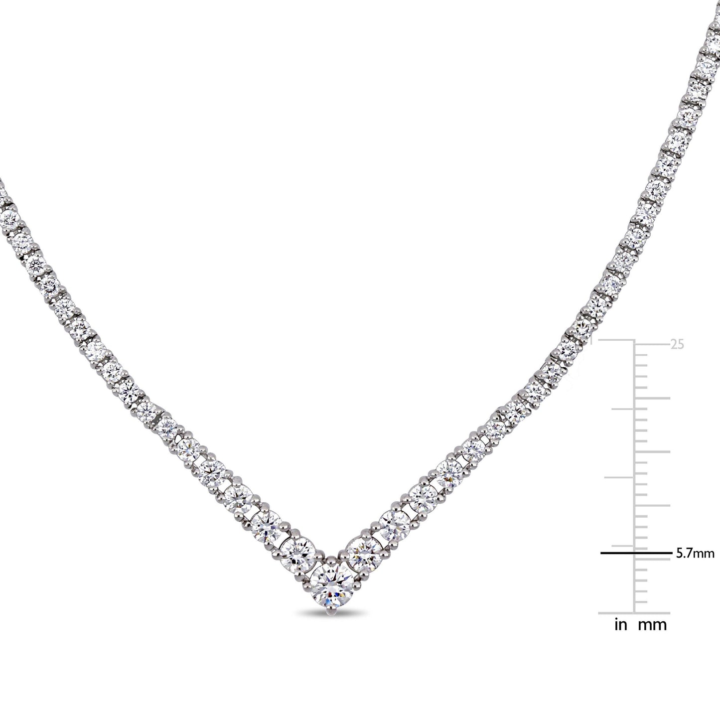 Round Cut Cubic Zirconia in 925 Sterling Silver Necklace 6