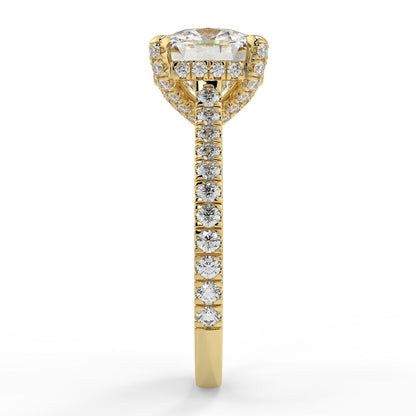Stunning 2.40 CT Cushion Moissanite Engagement Ring with Hidden Halo & Pave Design 3
