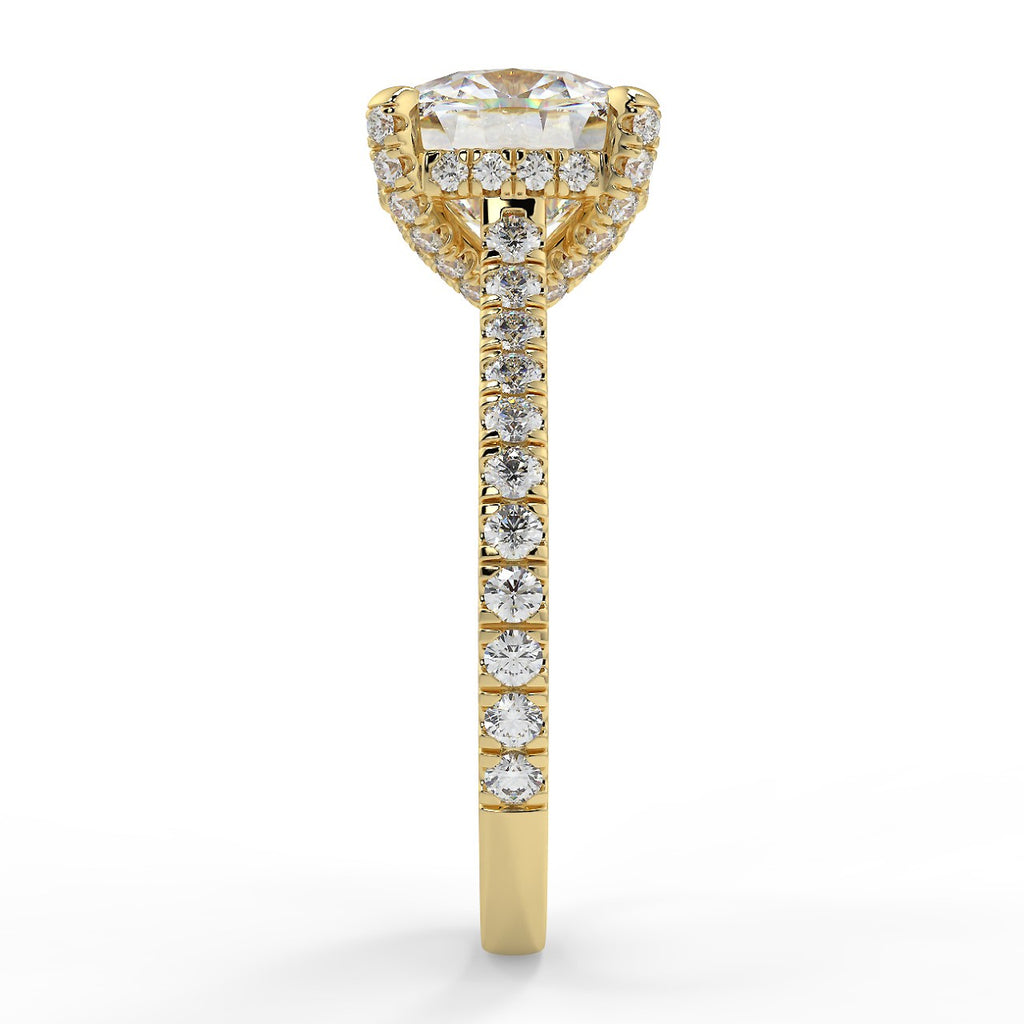 Stunning 2.40 CT Cushion Moissanite Engagement Ring with Hidden Halo & Pave Design 3