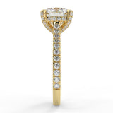 Stunning 2.40 CT Cushion Moissanite Engagement Ring with Hidden Halo & Pave Design 3